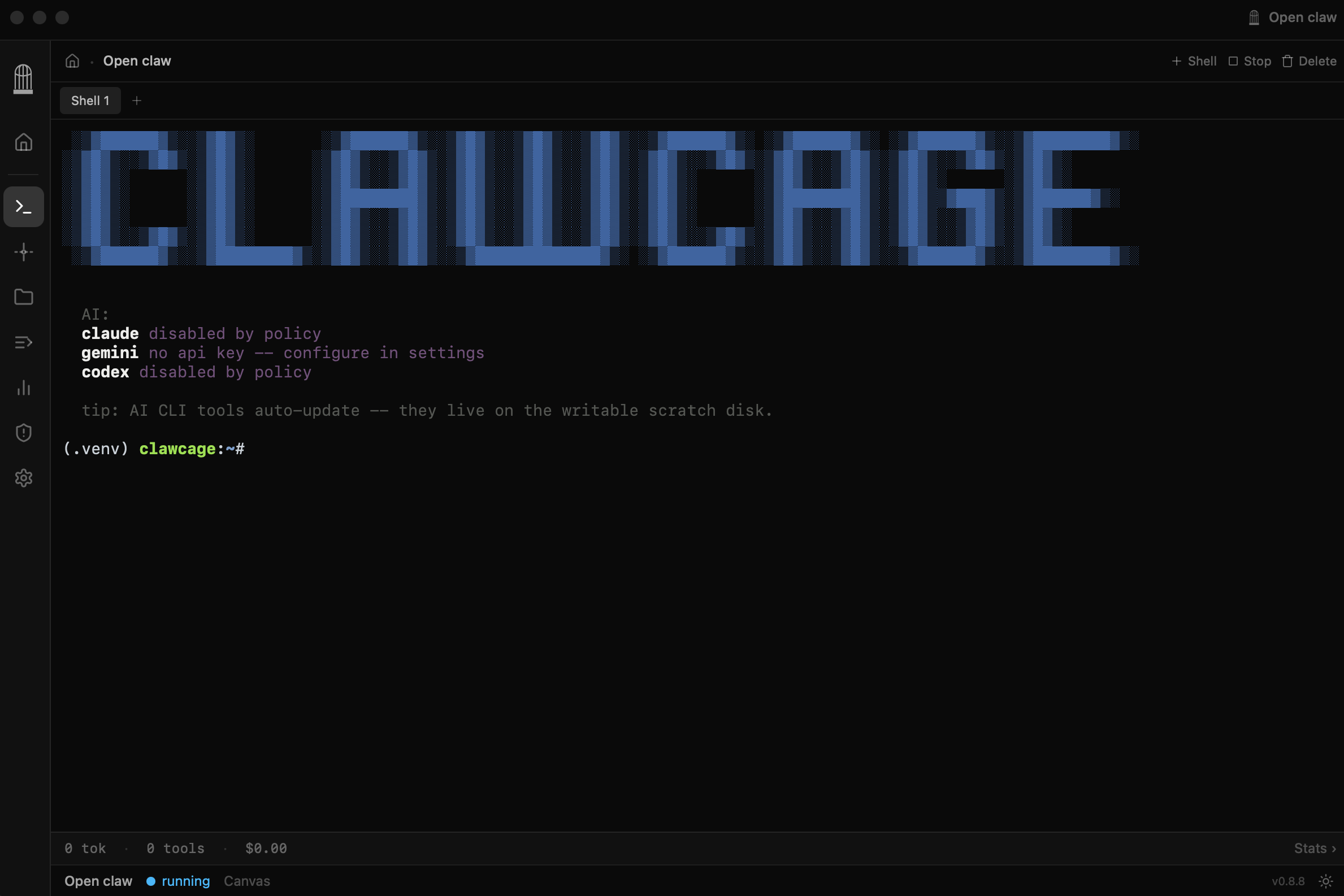 Clawcage desktop application