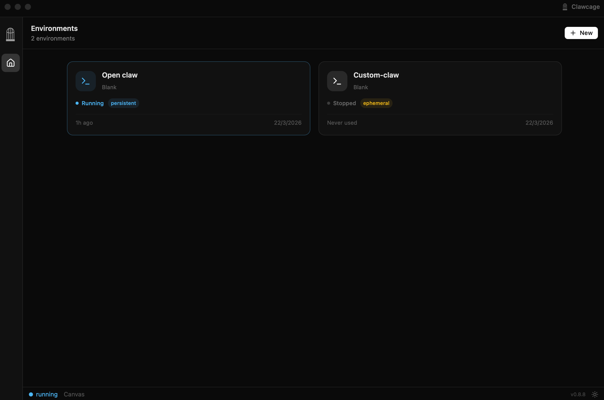 Create an environment
